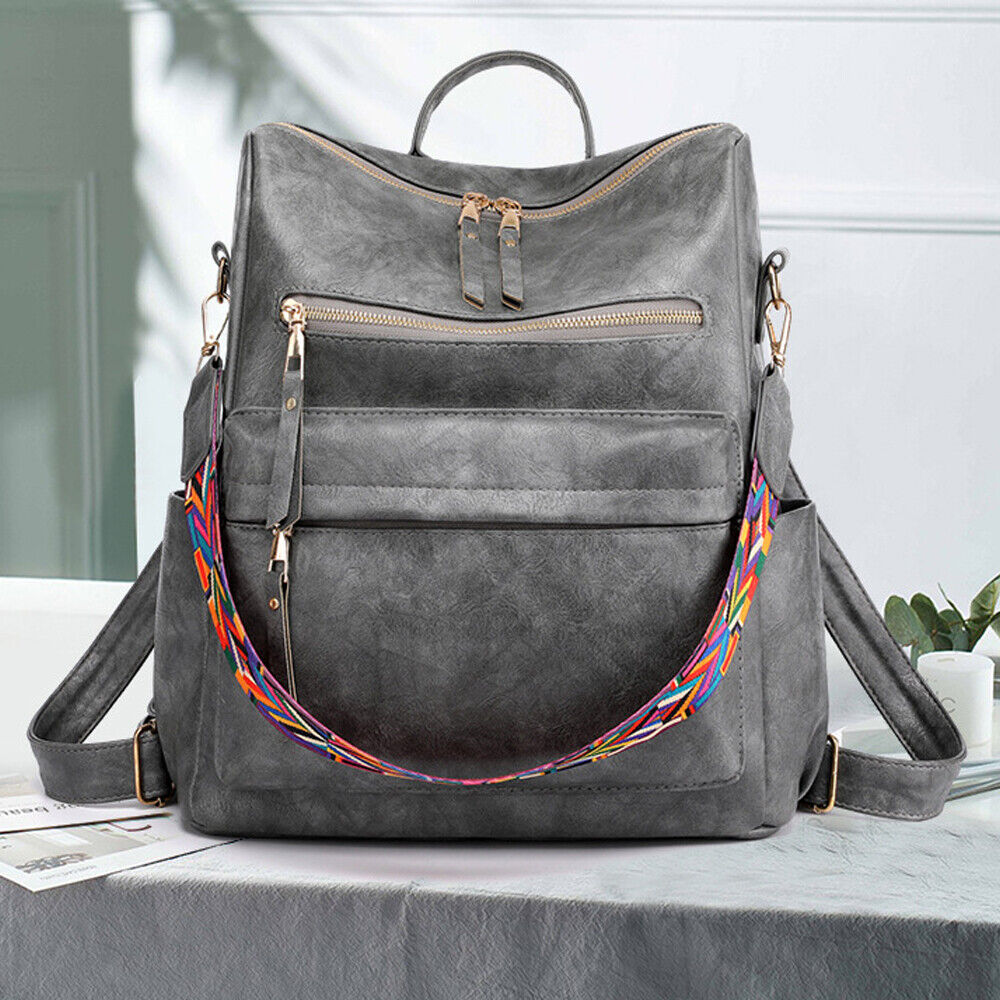 Leather Backpack Purse for Women Designer Large Travel Convertible Shoulder Bag 24Hr Smart